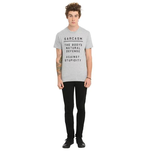 Black Matter Mens Tee Sz M Sarcasm The Body's Natural Defense Against Stupidity - Picture 5 of 12